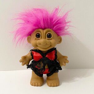 Vintage Russ Troll Doll Red Hot With Lingerie 7 Inch Tall Toy Stains